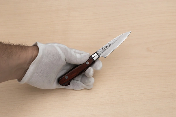 Sakai Takayuki 33-layer Damascus VG10 Petty knife 80mm ( 3.2 ") Spanish Mahogany handle Sakai Takayuki 33-layer Damascus VG10 Petty knife 80mm ( 3.2 ") Spanish Mahogany handle