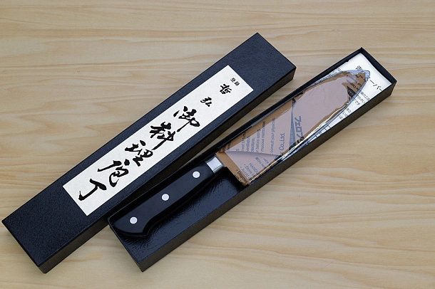 Tetsuhiro Blue Super Santoku knife 170mm (6.7") Black paper micarta Tetsuhiro Blue Super Santoku knife 170mm (6.7") Black paper micarta