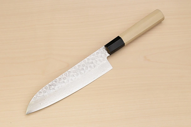 Sakai Takayuki 45-layer Damascus AUS10 Santoku knife 180mm ( 7.1 ") Magnolia/Italian resin handle Sakai Takayuki 45-layer Damascus AUS10 Santoku knife 180mm ( 7.1 ") Magnolia/Italian resin handle