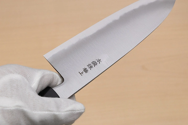 Sakai Genkichi Warikomi White steel 2 Santoku knife 180mm (7.1) Magnolia Wood with Akebono-Nuri Urushi Lacque Sakai Genkichi Warikomi White steel 2 Santoku knife 180mm (7.1) Magnolia Wood with Akebono-Nuri Urushi Lacque