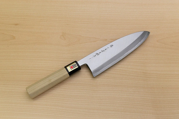 Sakai Genkichi Blue steel 2 Deba Knife 180mm Magnolia Wood handle with buffalo horn Sakai Genkichi Blue steel 2 Deba Knife 180mm Magnolia Wood handle with buffalo horn