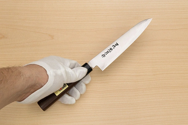 Goko Hamono Mandai Kogetsu Petty knife Korikin steel 150 mm (5.91") Rosewood handle Goko Hamono Mandai Kogetsu Petty knife Korikin steel 150 mm (5.91") Rosewood handle