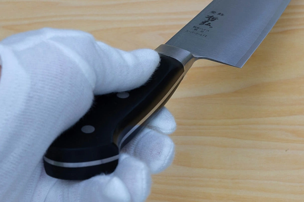 Tetsuhiro Super Gold 2 Gyuto knife 240mm (9.5") Black paper micarta