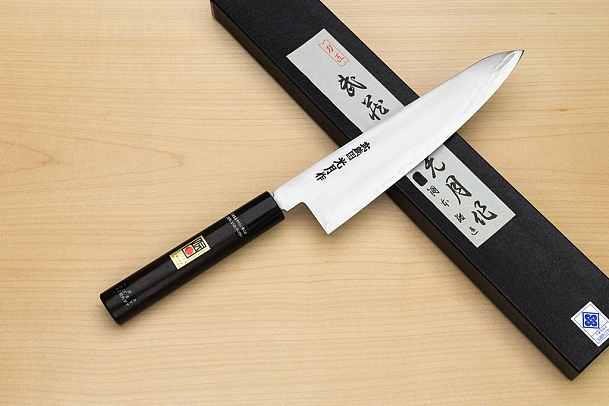 Goko Hamono Musashinokuni Kogetsu SK5 Gyuto knife 240mm (9.5") Rosewood handle