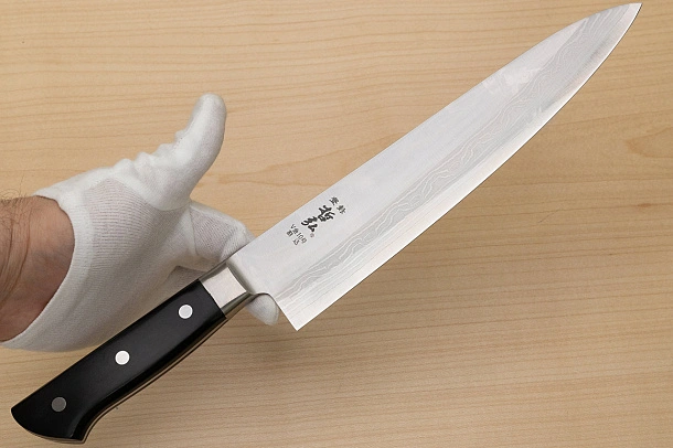 Tetsuhiro VG10 Kasumi nagashi Damascus Gyuto knife 240mm (9.5") Black paper micarta Tetsuhiro VG10 Kasumi nagashi Damascus Gyuto knife 240mm (9.5") Black paper micarta