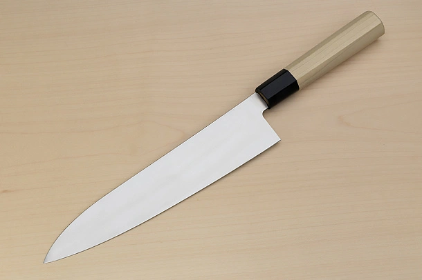 Sakai Takayuki Bohler Uddeholm Gyuto knife 240mm (9.5 ") Magnolia/Buffalo horn handle Sakai Takayuki Bohler Uddeholm Gyuto knife 240mm (9.5 ") Magnolia/Buffalo horn handle