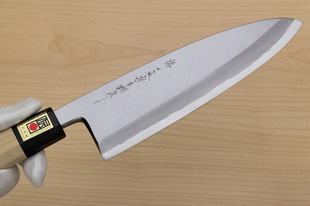 Sakai Genkichi Blue steel 2 Deba Knife 180mm Magnolia Wood handle with buffalo horn Sakai Genkichi Blue steel 2 Deba Knife 180mm Magnolia Wood handle with buffalo horn