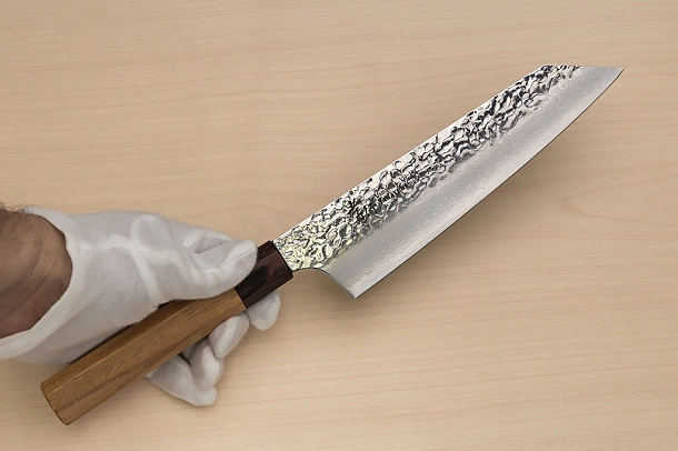 Sakai Takayuki 33-layer VG10 Damascus Kengata Gyuto knife 190mm (7.5 ") Keyaki (Japanese Elm) handle Sakai Takayuki 33-layer VG10 Damascus Kengata Gyuto knife 190mm (7.5 ") Keyaki (Japanese Elm) handle